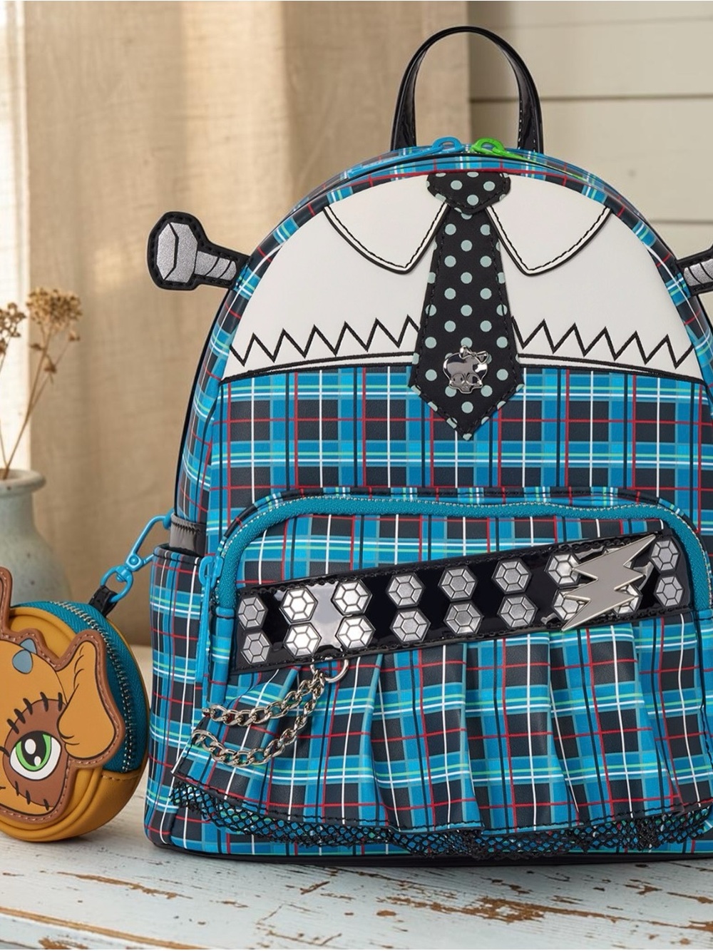 Loungefly Monster High Frankie Mini Backpack with Coin Bag NWT